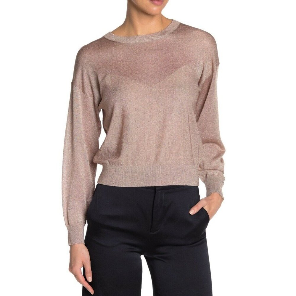 Joie Hansen Metallic Knit Dolman Pullover Laurel